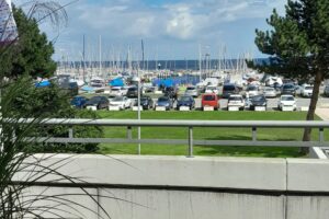 Blick vom Balkon unserer Zimmer